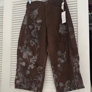 Floral Brown Pants
